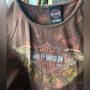Vintage Women’s Y2K Tie Dye Harley Davidson Tshirt